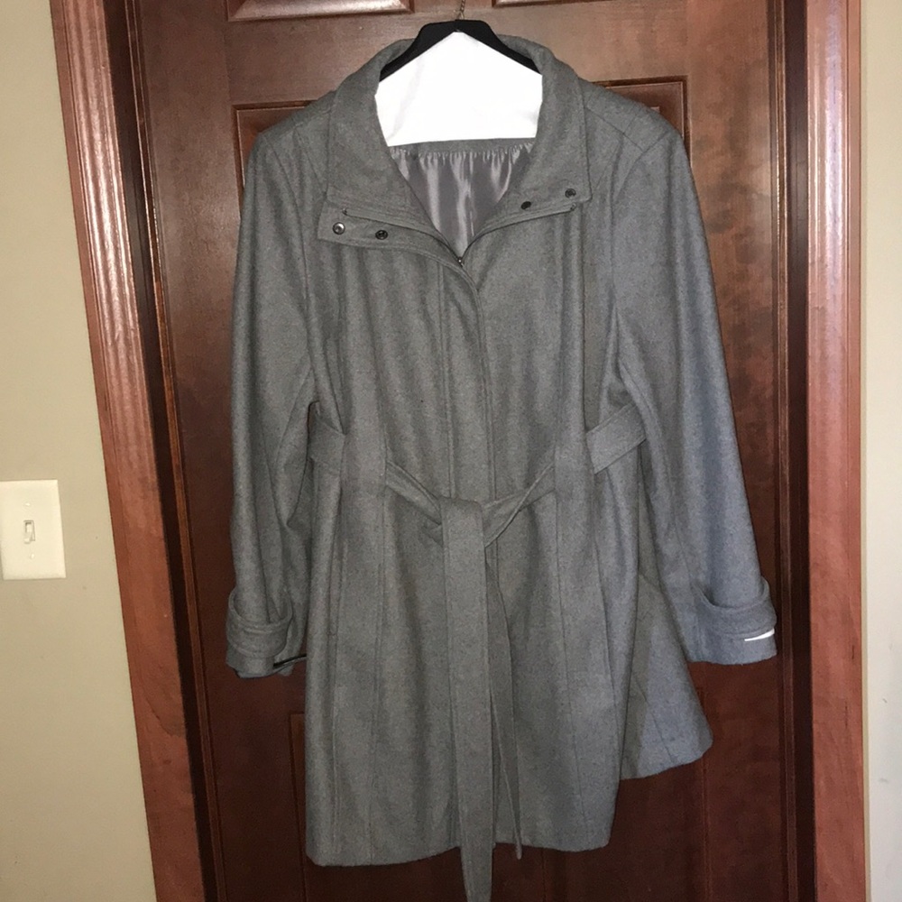 Calvin Klein Wool Blend Belted Coat